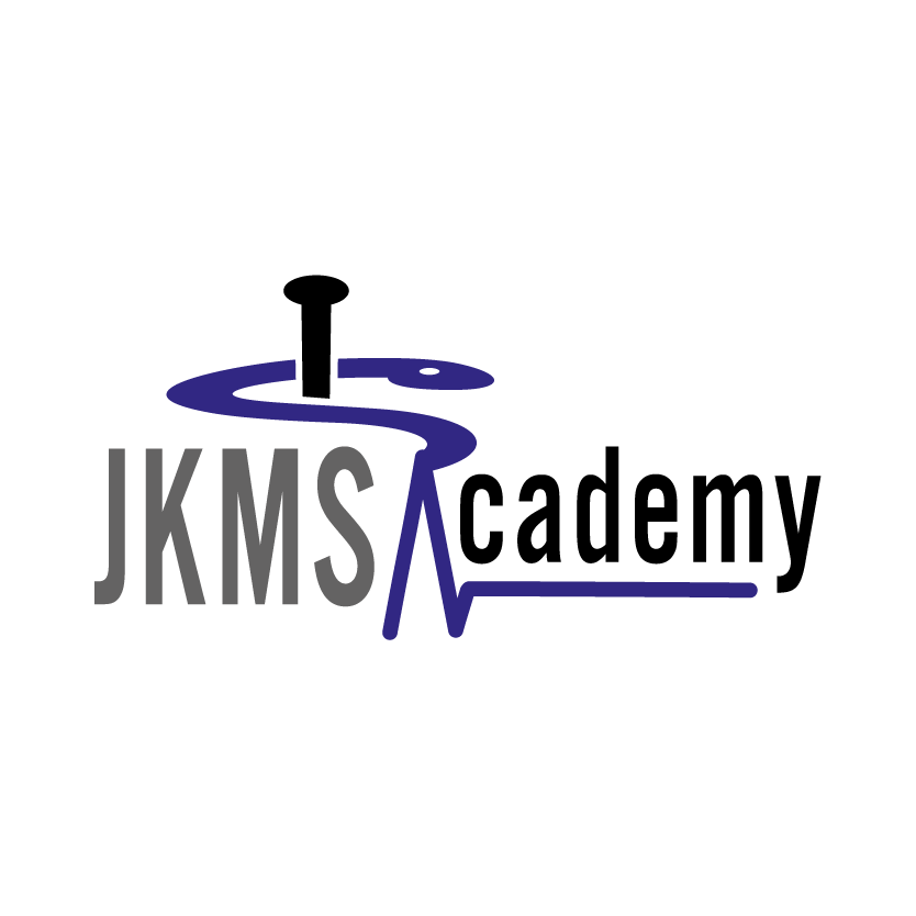 Logo der JKMS Academy mit einem stilisierten Stethoskop und dem Schriftzug.